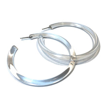 Bangle Lucite Hoop Earrings - 3 Inch: Moss