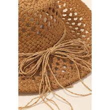 Straw Braid Cowrie Shell Strap Fedora Hat: