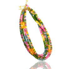 Disc Bead Necklaces: Mixed pink,yellow,blue & green