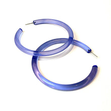 Bangle Lucite Hoop Earrings - 3 Inch: Moss