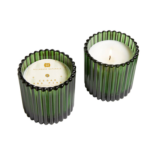 Cedar & Pine Candle In Green Glass 7oz.