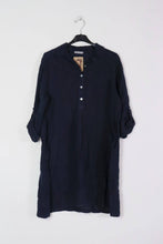 Short Dress Linen Royal Blue One Size