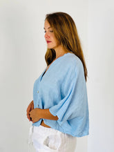 Ref-11870 SHORT LINEN BLOUSE 100%: CAMEL