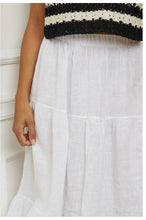 Linen Tier Skirt : Chocolate