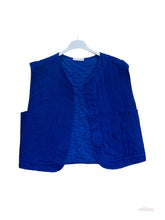 Sleeveless cotton gauze vest: Camel