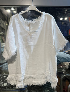Fringe Blouse: Taupe