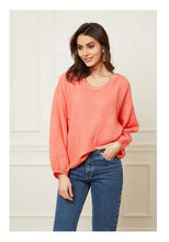 Linen Blouse  Sky Blue One Size