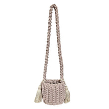 Amalfi Bucket Bag Mini With Tassels: Denim blue / Short strap (4")