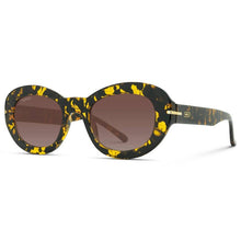 Calista - Women's Round Sunglasses: Milky Burnt Sand Frame / Brown Gradient Lens