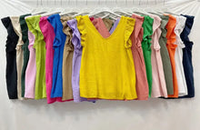 Cotton Gauze Flutter Sleeve Top One Size