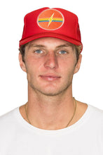 Electric Rainbow Trucker Hat Red: Red