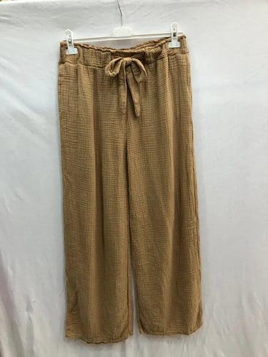 Cotton gauze pants One Size: Color Camel