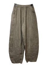 8048 LINEN TROUSERS WITH STRUCTURED PANELS: ANTHRACITE