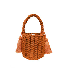 Amalfi Bucket Bag Mini With Tassels: Tan / Short strap (4")
