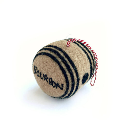 Bourbon Barrel Felt Wool Christmas Ornament