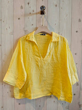Ref-12104 100% LINEN BLOUSE: CAMEL
