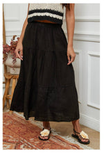Linen Tier Skirt : Tobacco