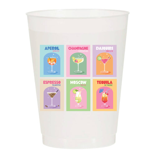 Drinks Collage Frosted Cups - Girls: Pack of 10