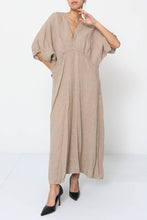 Long Linen Dress Kimono Light Grey One Size