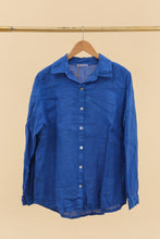 Classic Button Down : Linen Top Blue