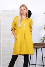 Short Linen Dresse One Size Taupe