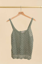 V-NECK TOP CROCHET MESH SHOULDER STRAP: Dark beige / One size