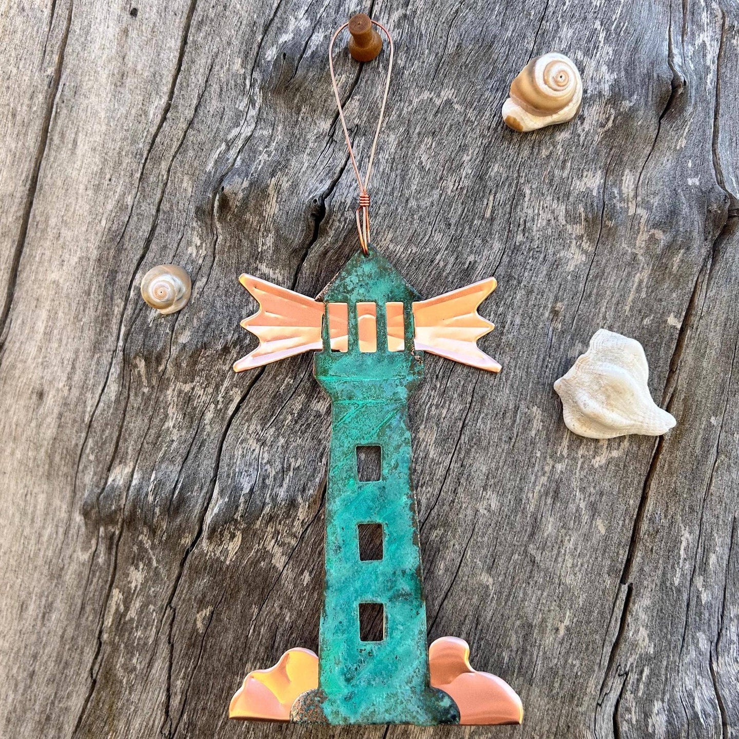 Lighthouse Nautical Copper Christmas Ornament