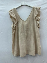 Cotton Gauze Flutter Sleeve Top One Size