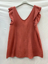 Cotton Gauze Flutter Sleeve Top One Size