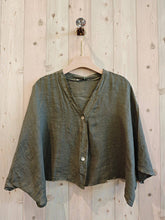 Ref-11870 SHORT LINEN BLOUSE 100%: PISTACHIO