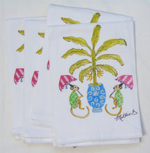 Limited Edition Watercolor Banana Monkeys Flour Sack Towel
