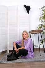 Short Dress Linen Violet One Size
