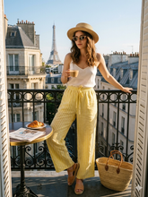 Camel Stripe Linen Pants