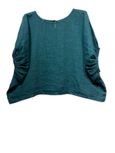 Camel Linen Blouse : Balloon Sleeve