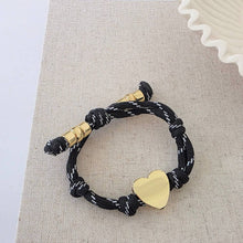 Knotty Cord Heart Bracelet - WATERPROOF: Orange