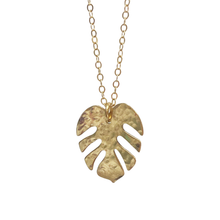 Hammered Palm Leaf Necklace: 16 inches