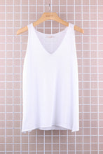 COTTON V-NECK TANK TOP: Beige / One size