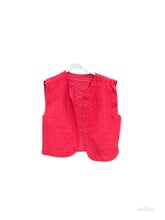 #5232 sleeveless cotton gauze vest: Beige