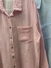 Striped Cotton Gauze Shirt Pocket : Sky Stripe