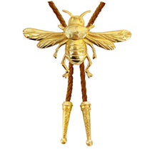 Gold Bumblebee Bolo Tie: Grey
