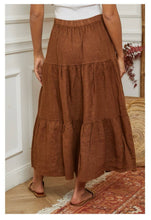 Linen Tier Skirt : Tobacco