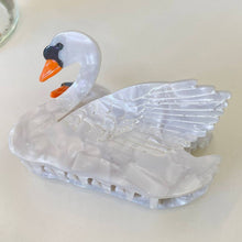 FASHIONABLE WHITE SWAN ACETIC ACID HAIR CLIP_CWAHA0549: TYPE6 / (OS) 2