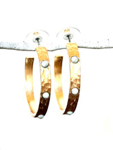 Hammered Stone Hoops-Gray