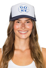Gone Fishin Trucker Hat in Navy Split: Navy