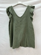Cotton Gauze Flutter Sleeve Top One Size
