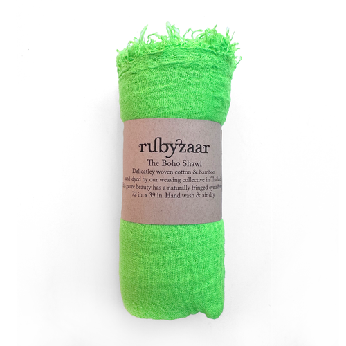 Boho Scarf - Neon Green
