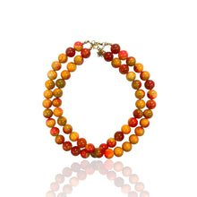 14mm Bead Necklace: Blue-green agate