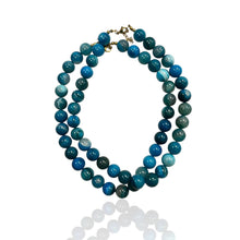 14mm Bead Necklace: Bluelace Agate