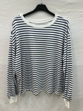 Stripe Sweatshirt:  Light beige