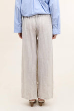 WIDE STRIPED PANTS : Beige / One size